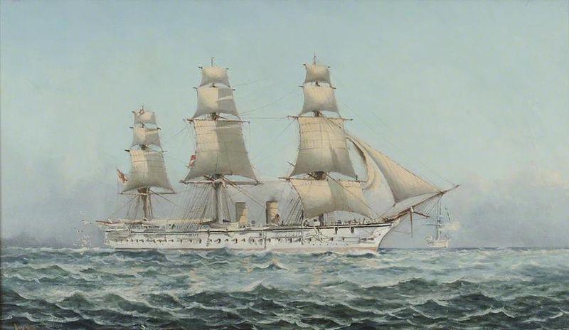 Henry J. Morgan HMS 'Boadicea' Spain oil painting art